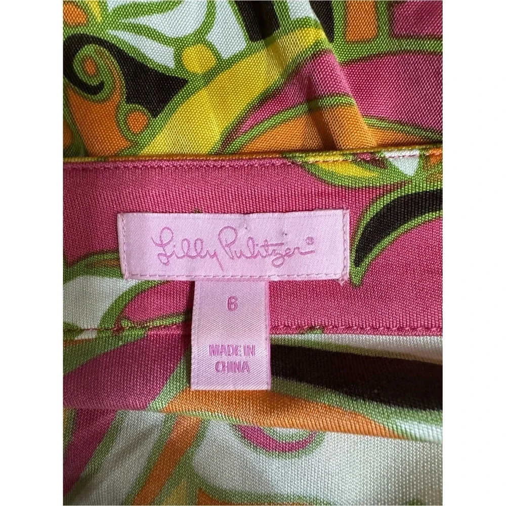 Vintage Lilly Pulitzer 100% Silk Dress Size 6 Mod Psychedelic Y2K Retro Rare